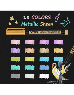Marcadores de Pintura Metálica Betem 18 Colores 2mm 2
