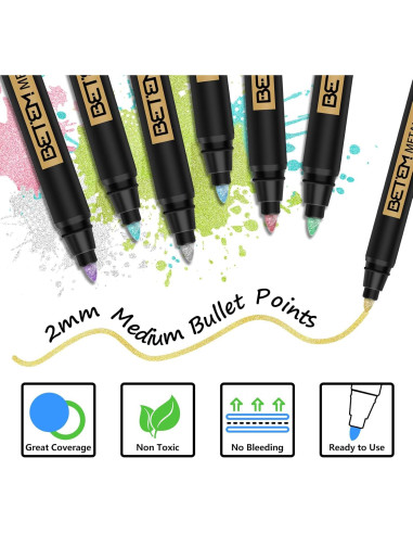 Marcadores de Pintura Metálica Betem 18 Colores 2mm