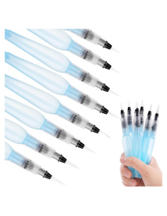 Juego de 16 Plumas de Pincel Acuarelables Prasacco Azul