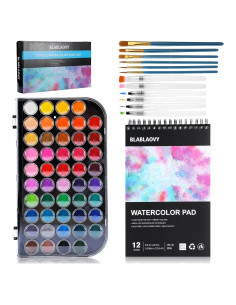 Set de Pintura Acuarela Blablaovy 48 Colores con Pinceles y Bloc