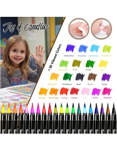 Marcadores de Pincel Acuarelables Tomaxis 20 Colores 2mm 2