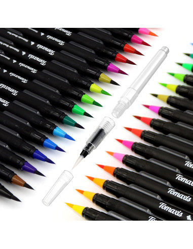 Marcadores de Pincel Acuarelables Tomaxis 20 Colores 2mm