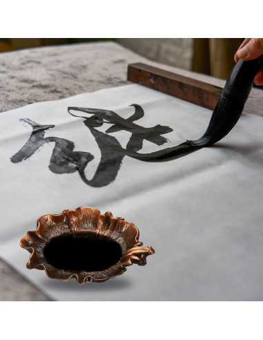 Plato de Tinta para Caligrafía PATIKIL Dorado 10.5cm x 10.5cm