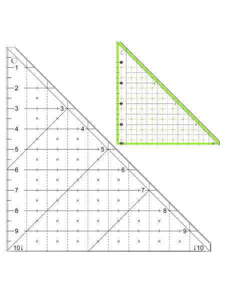 Juego de 2 Reglas Triangulares de Acrílico Konohan 12.7 y 25.4 cm