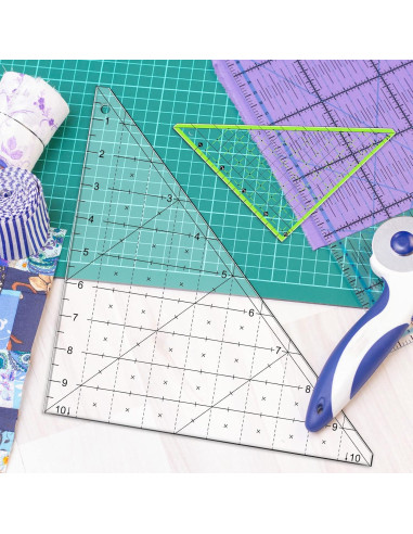 Juego de 2 Reglas Triangulares de Acrílico Konohan 12.7 y 25.4 cm