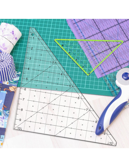 Juego de 2 Reglas Triangulares de Acrílico Konohan 12.7 y 25.4 cm