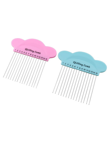 Tejedor de Peine de Papel ZZLZX 2PCS Azul y Rosa 10x10cm