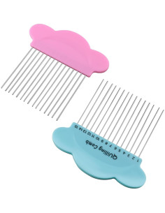 Tejedor de Peine de Papel ZZLZX 2PCS Azul y Rosa 10x10cm 2