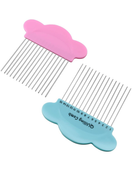 Tejedor de Peine de Papel ZZLZX 2PCS Azul y Rosa 10x10cm