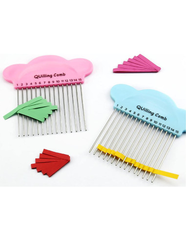 Tejedor de Peine de Papel ZZLZX 2PCS Azul y Rosa 10x10cm