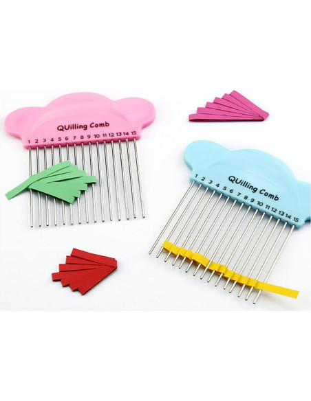 Tejedor de Peine de Papel ZZLZX 2PCS Azul y Rosa 10x10cm