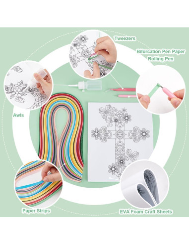 Kit de Quilling de Papel PH PandaHall 360 Tiras Multicolor