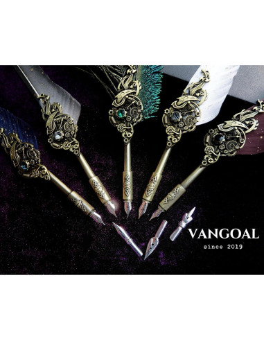 Pluma de Caligrafía VANGOAL Steampunk con Tinta y Soporte