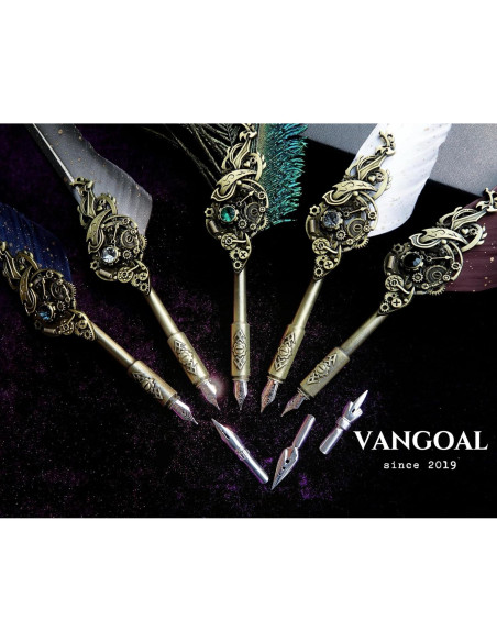 Pluma de Caligrafía VANGOAL Steampunk con Tinta y Soporte Pluma de Caligrafía VANGOAL Steampunk con Tinta y Soporte