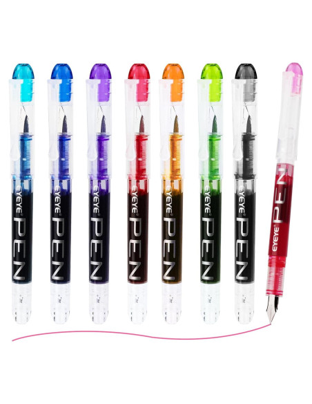 Plumas Fuente Desechables EYEYE 8 Colores Punta Fina 0.5mm