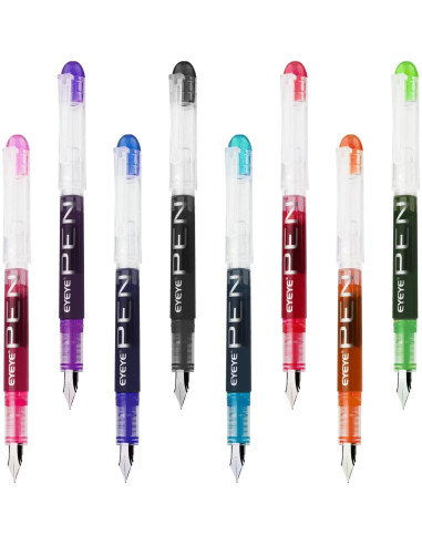 Plumas Fuente Desechables EYEYE 8 Colores Punta Fina 0.5mm