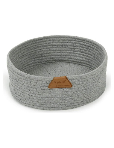 Cama redonda para gatos DogLemi de algodón gris mediana