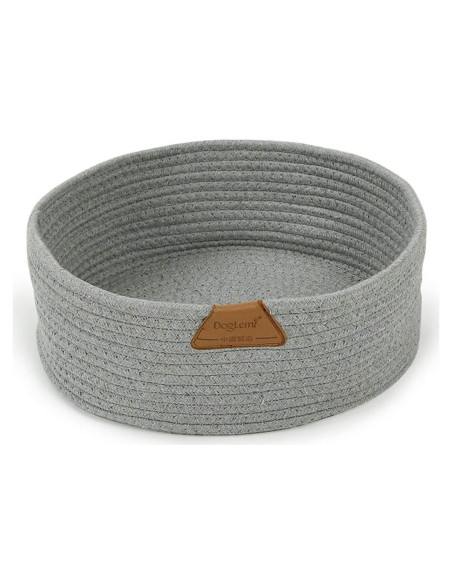 Cama redonda para gatos DogLemi de algodón gris mediana