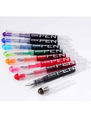 Plumas Fuente Desechables EYEYE 8 Colores Punta Fina 0.5mm