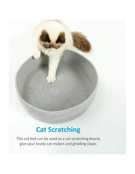 Cama redonda para gatos DogLemi de algodón gris mediana