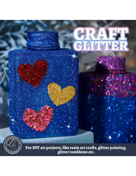 Brillo Fino Azul Real LEOBRO 150g para Manualidades y Belleza