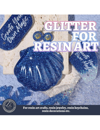 Brillo Fino Azul Real LEOBRO 150g para Manualidades y Belleza