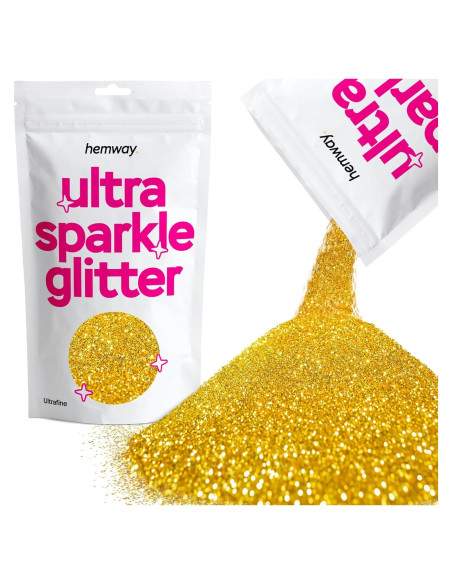 Glitter Ultra Brillante Hemway Oro 100g - Grado Cosmético