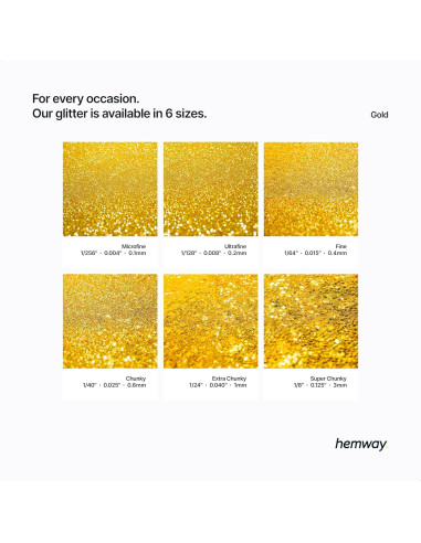 Glitter Ultra Brillante Hemway Oro 100g - Grado Cosmético