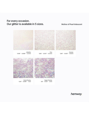 Glitter Biodegradable Hemway 100g Madreperla Iridiscente