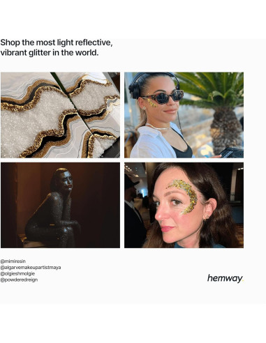 Glitter Ultra Brillante Hemway Oro 100g - Grado Cosmético