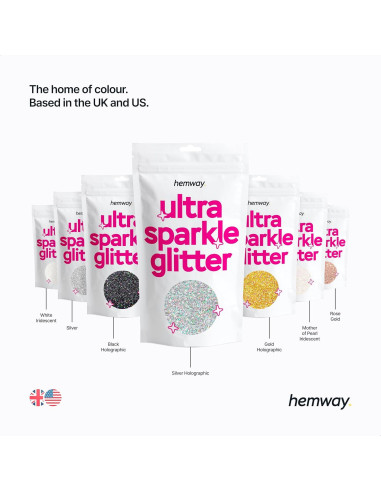 Glitter Ultra Brillante Hemway Oro 100g - Grado Cosmético
