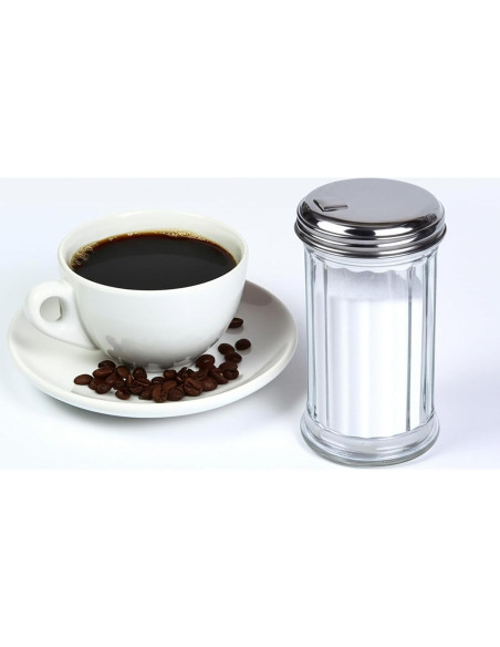 Dispensador de Azúcar de Vidrio BNYD 14 cm con Tapa de Metal