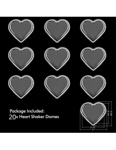 20 Piezas Cubiertas Shaker Corazón BAOFALI 6.35x5.72 cm 2