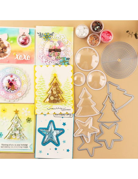 20 Piezas Cubiertas Shaker Transparentes BAOFALI 3D Navidad