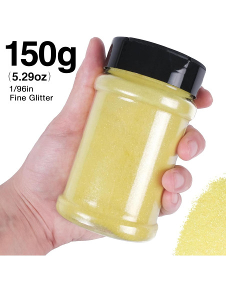 Glitter Amarillo Extra Fino PIXGLITTER 150g para Manualidades