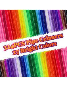 Caydo Limpiapipas 324 Piezas 27 Colores 6mm x 30cm 2
