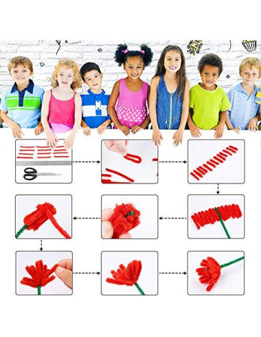 Caydo Limpiapipas 324 Piezas 27 Colores 6mm x 30cm