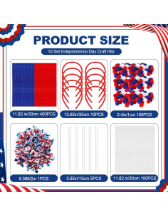 Kits de Manualidades Patrióticas Vicenpal - 500 Piezas 4 de Julio 2