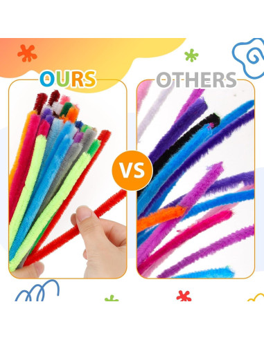 Limpiapipas Caydo 1000 Piezas 20 Colores Chenille 6mm