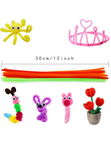 Limpiapipas Caydo 1000 Piezas 20 Colores Chenille 6mm