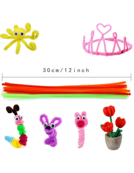 Limpiapipas Caydo 1000 Piezas 20 Colores Chenille 6mm