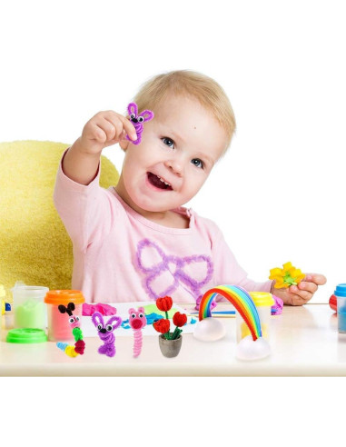 Limpiapipas Caydo 1000 Piezas 20 Colores Chenille 6mm