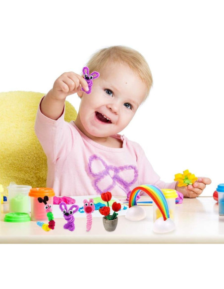 Limpiapipas Caydo 1000 Piezas 20 Colores Chenille 6mm