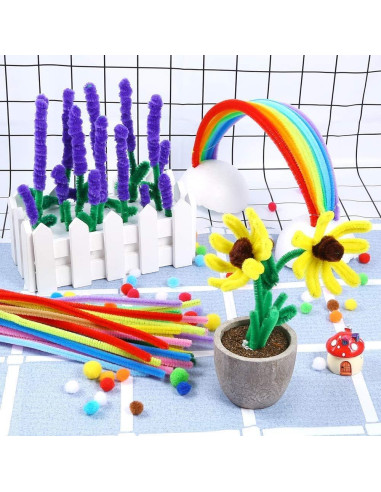 Limpiapipas Caydo 1000 Piezas 20 Colores Chenille 6mm