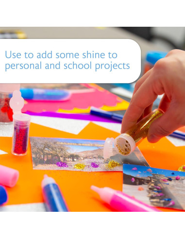 BAZIC Brillo Agitador 24 Paquetes 30g Color Neón para Manualidades