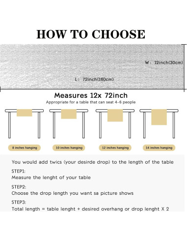 Caminos de Mesa de Lentejuelas Plateados Yblut 2 Piezas 30.48x182.88cm