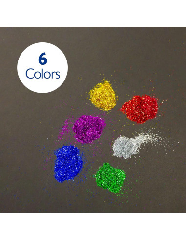 BAZIC Brillo Agitador 24 Paquetes 30g Color Neón para Manualidades