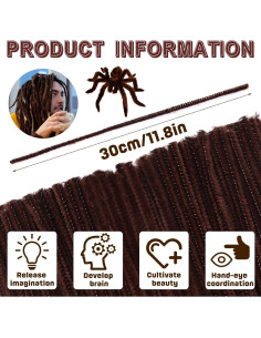 180 Limpiapipas Chenille Marrón Oscuro SHWAKK 30 cm Manualidades 2