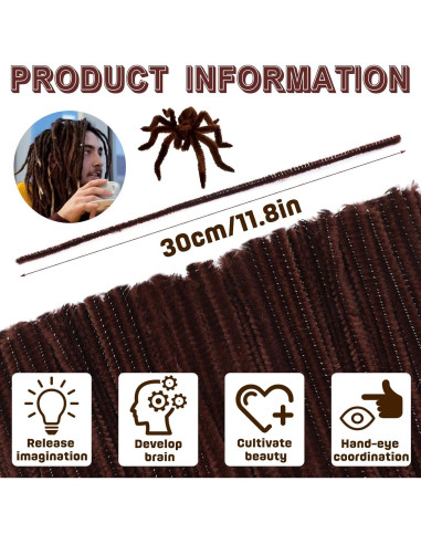 180 Limpiapipas Chenille Marrón Oscuro SHWAKK 30 cm Manualidades