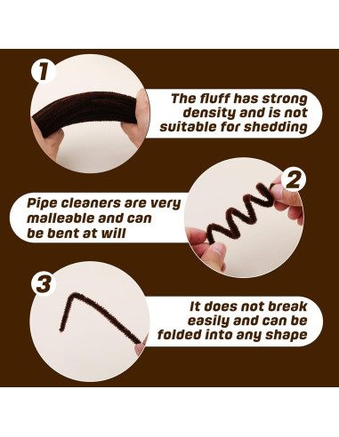 180 Limpiapipas Chenille Marrón Oscuro SHWAKK 30 cm Manualidades